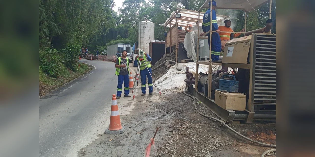 Mesmo com chuvas, obras na Estrada da Graciosa prosseguem