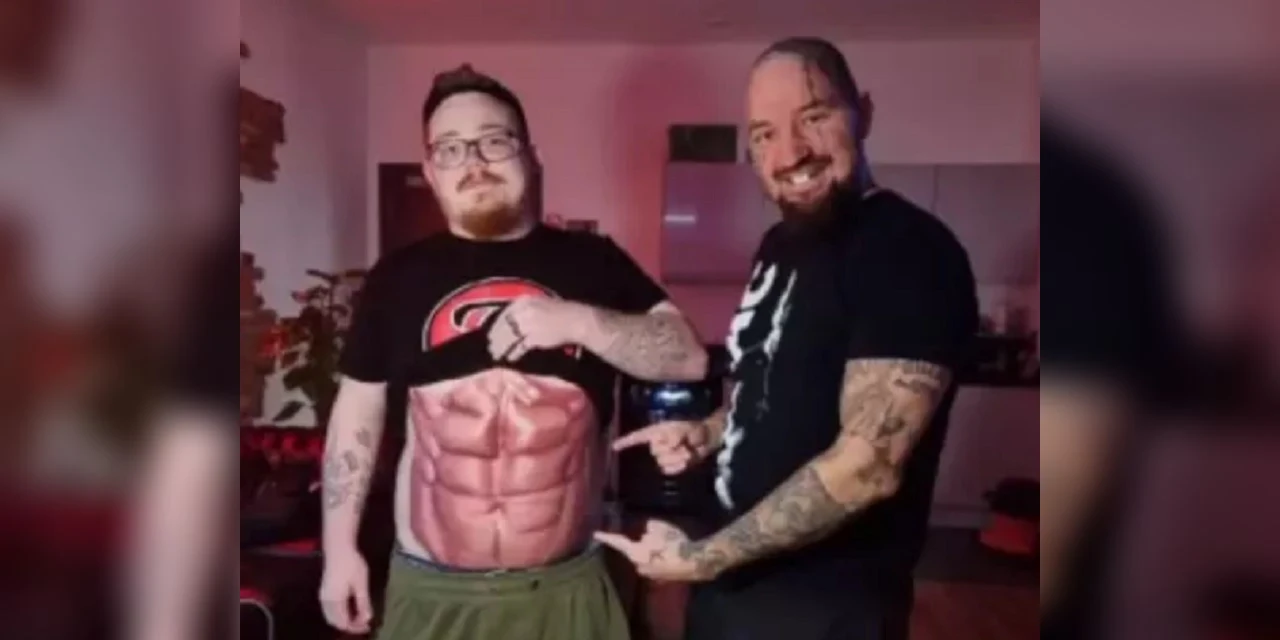 Cansado de malhar, homem tatua 'tanquinho' na barriga e imagens viralizam