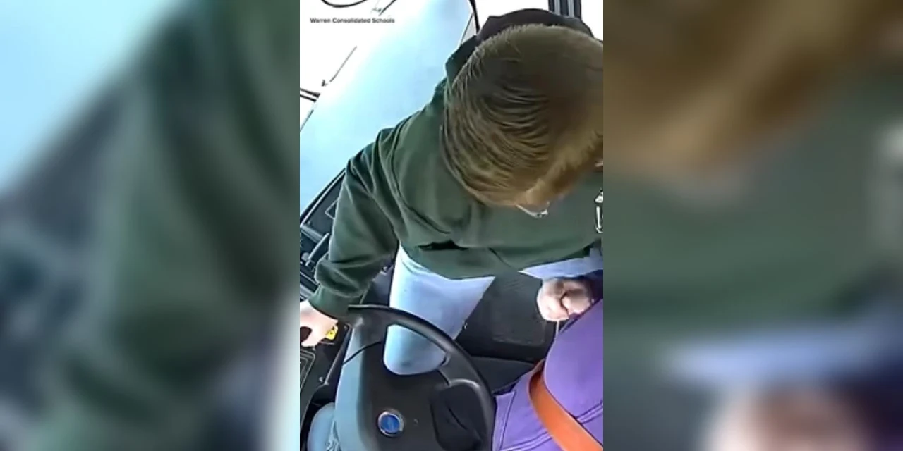 Veja vídeo: Estudante de 13 anos para ônibus escolar após motorista passar mal e salva a vida dos colegas
