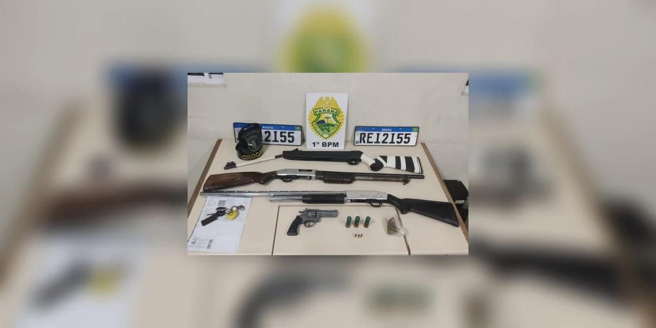 Choque realiza ação na região e apreende armas, drogas e veículos