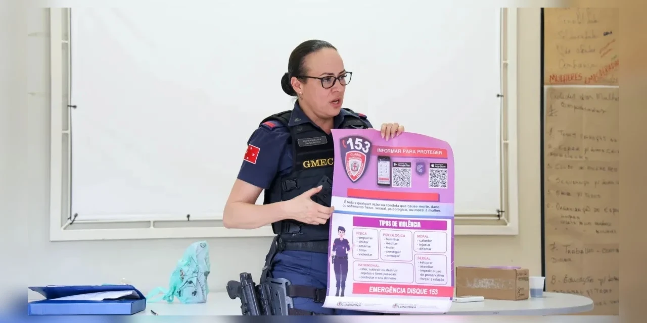 Guarda Municipal de Londrina ministra palestra sobre prevenção e combate à violência contra mulher