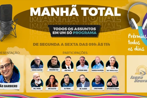 Ao vivo: Programa Manhã Total, com João Barbiero – Rádio Lagoa Dourada FM (23/05)