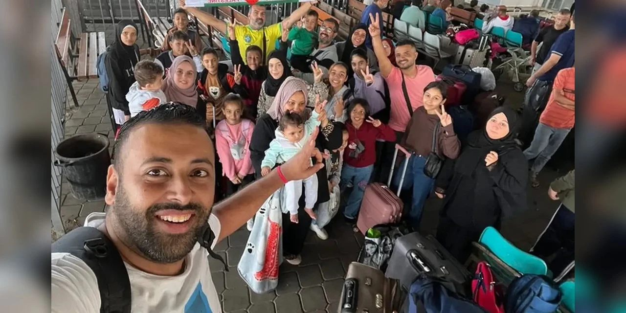 Brasileiros cruzam a fronteira de Gaza com o Egito