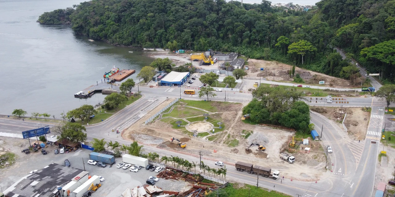 Avança a instalação de canteiros da obra da ponte Guaratuba-Matinhos