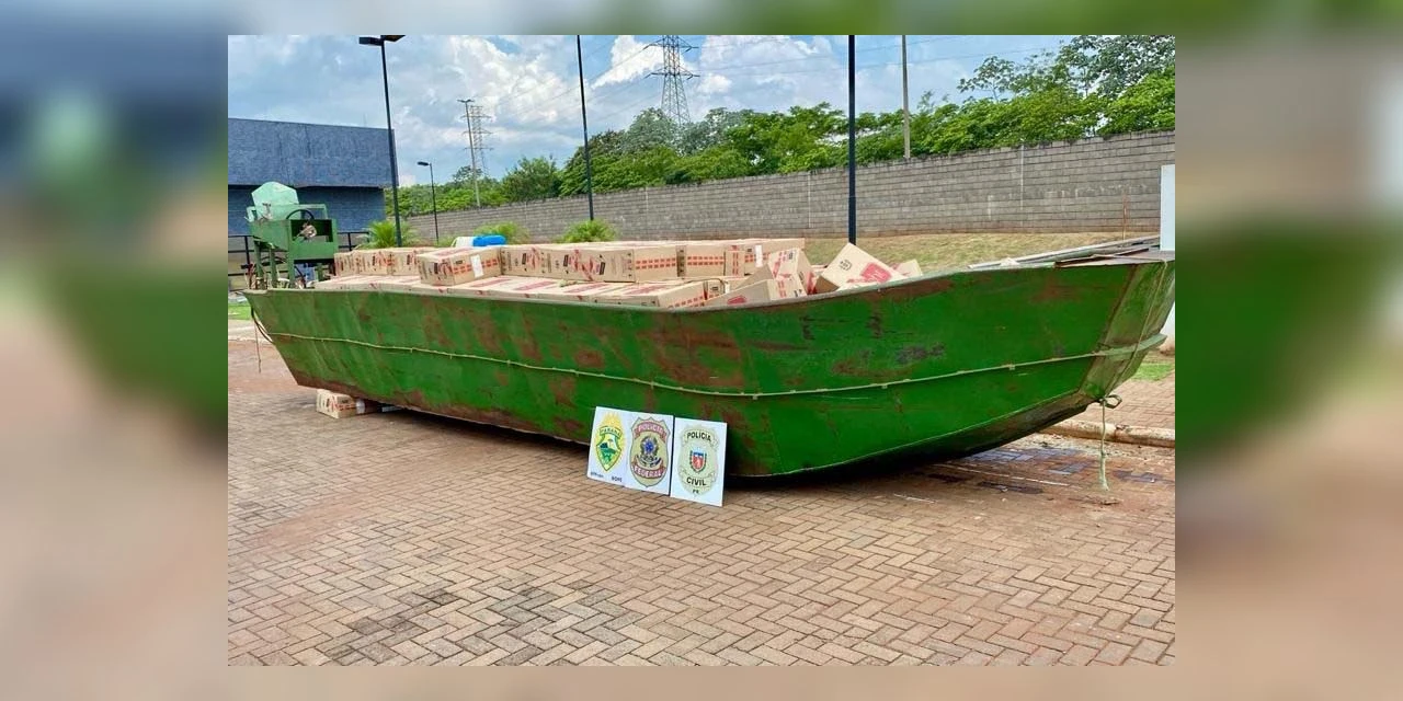 Forças de segurança estaduais e Polícia Federal apreendem 20 mil pacotes de cigarros em Guaíra