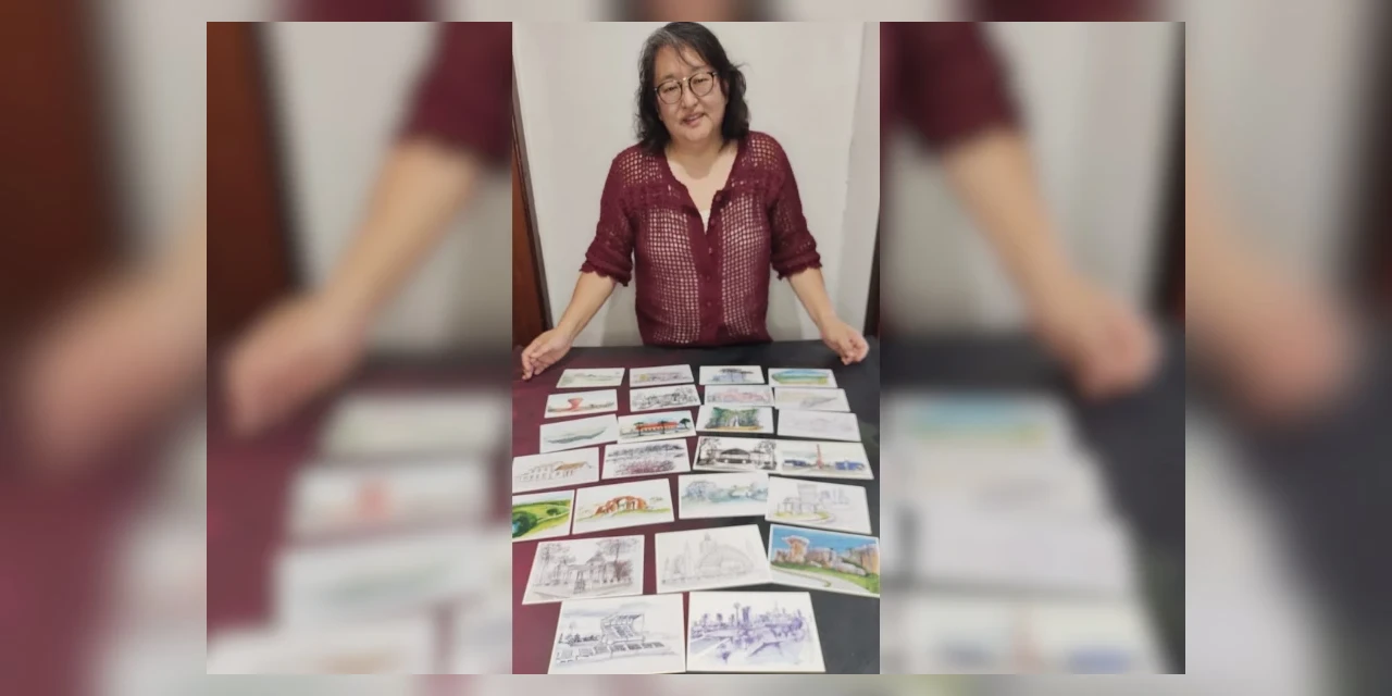 Artista cria série de cartões postais de Ponta Grossa