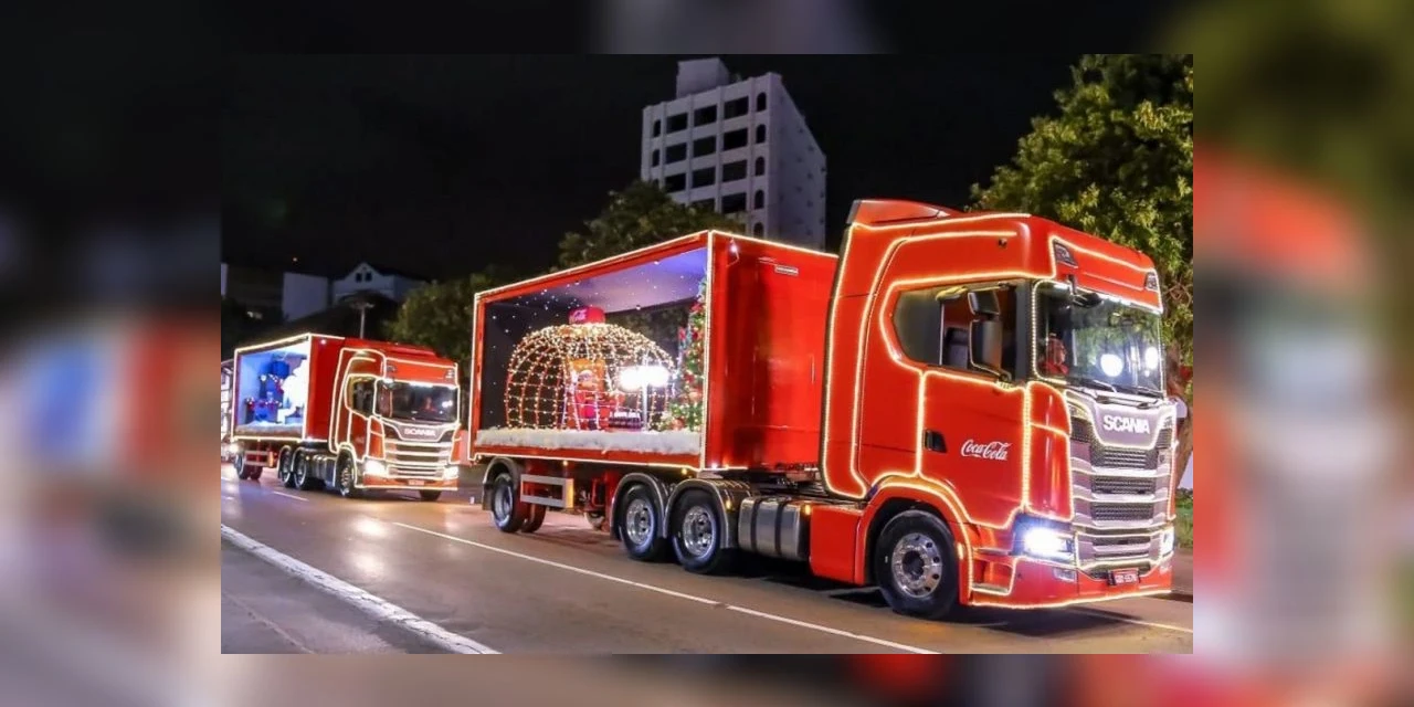 Confira as fotos da Caravana de Natal da Coca-Cola que movimentou Ponta Grossa nesta sexta (22)