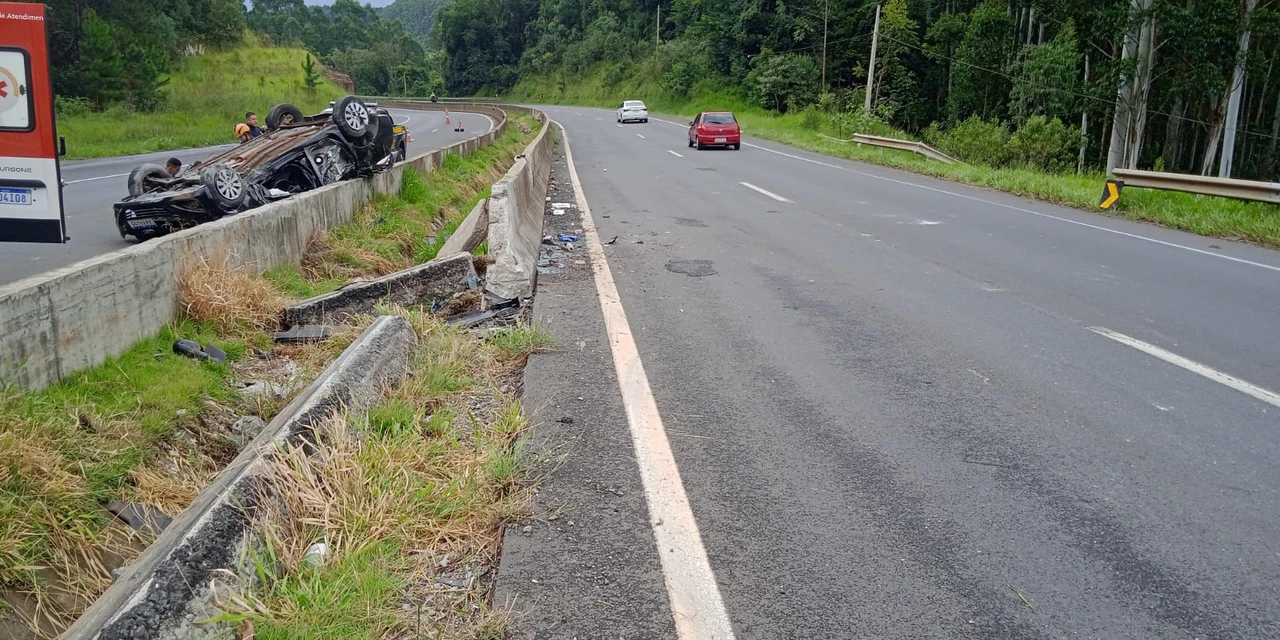 Acidente na BR-376 deixa vítima gravemente ferida