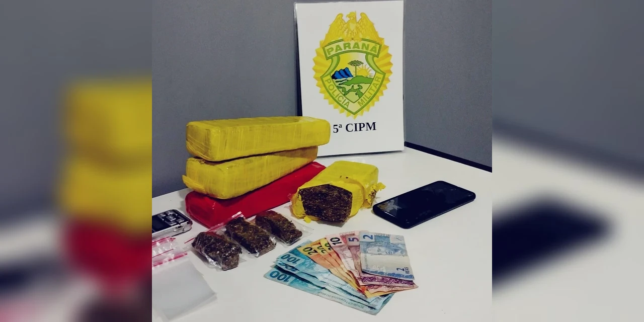 PM prende jovem em flagrante por tráfico de drogas