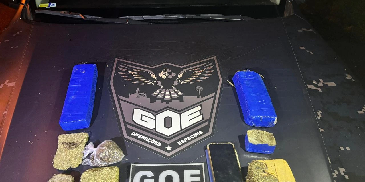 Rapaz com passagem por tráfico é flagrado com 2kg de maconha