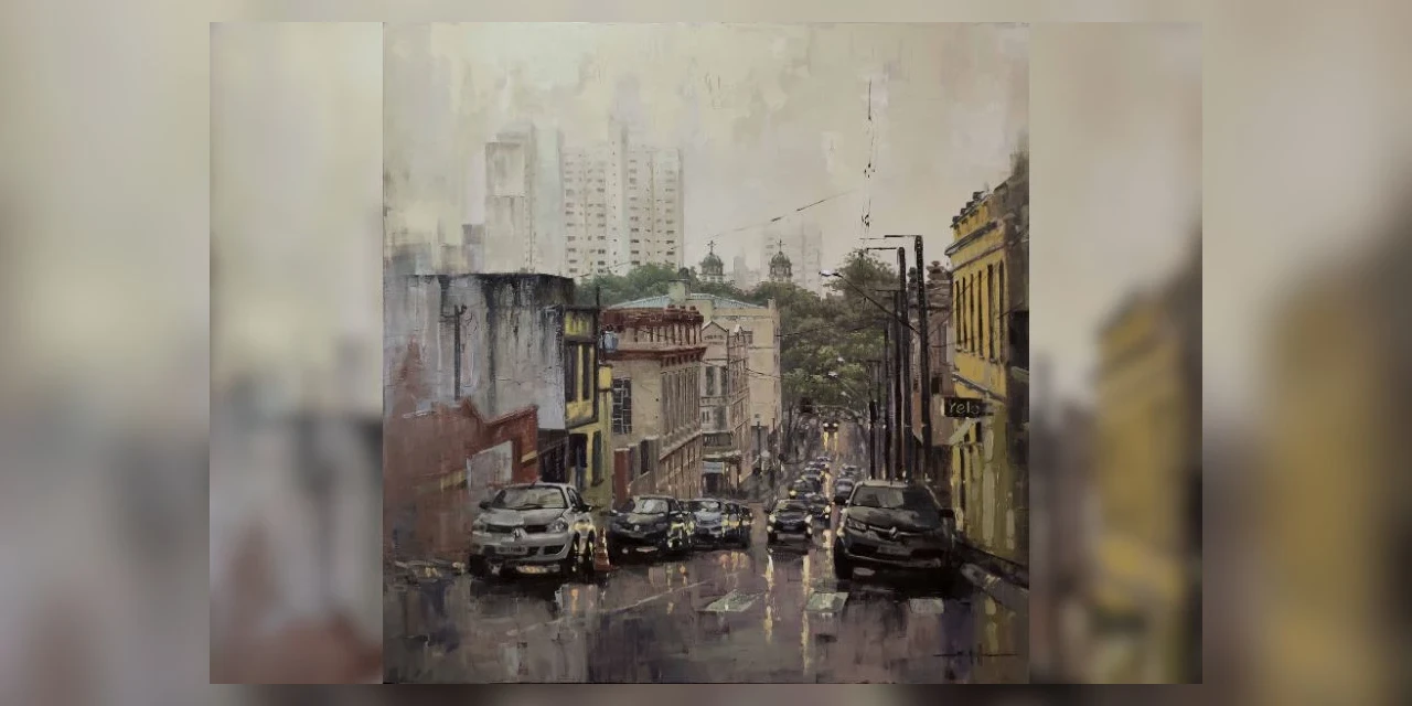 Artista ponta-grossense Saulo Pfeiffer apresenta nova obra de série que retrata o cotidiano de PG