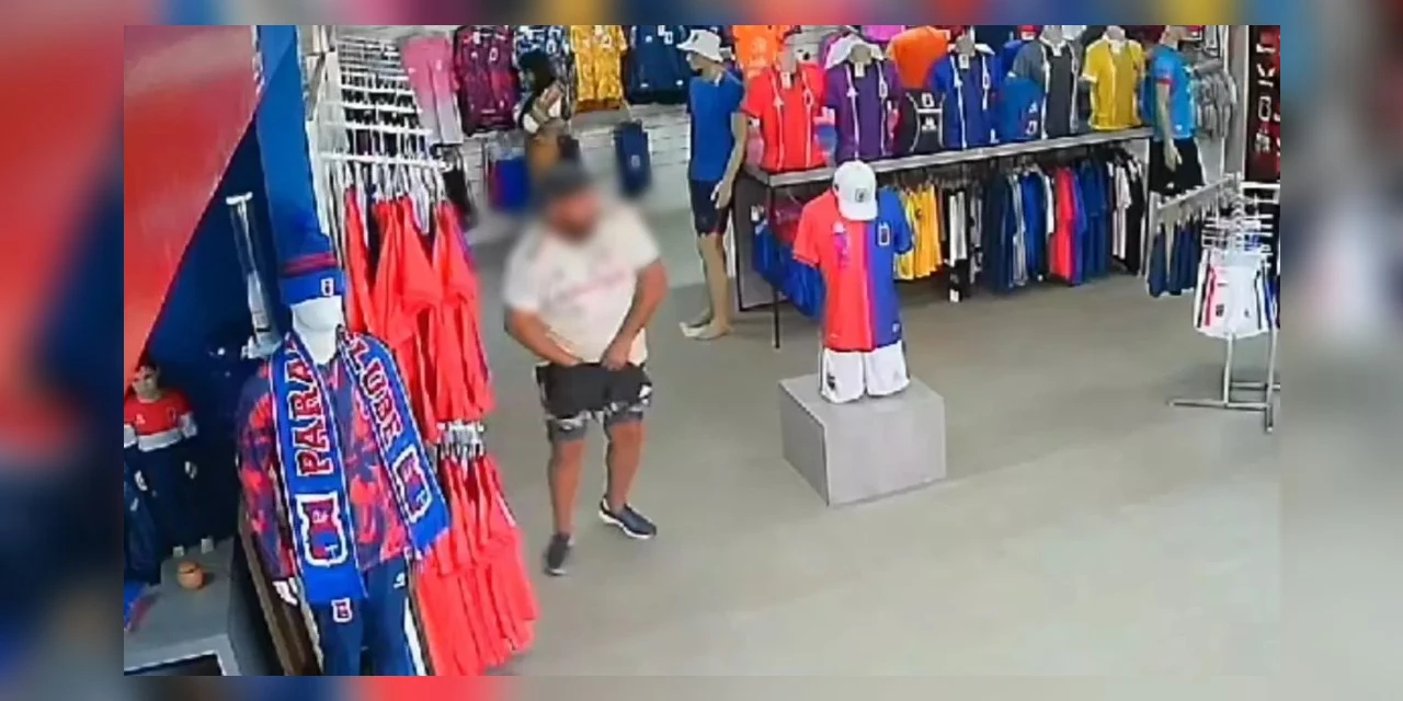 Homem é flagrado furtando 17 camisas do Paraná Clube de loja oficial