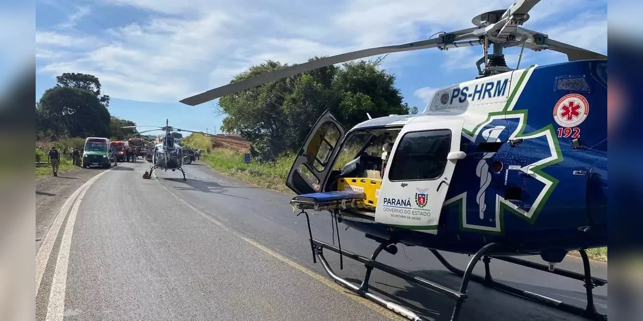 Acidente na BR-376 mobiliza dois helicópteros de salvamento