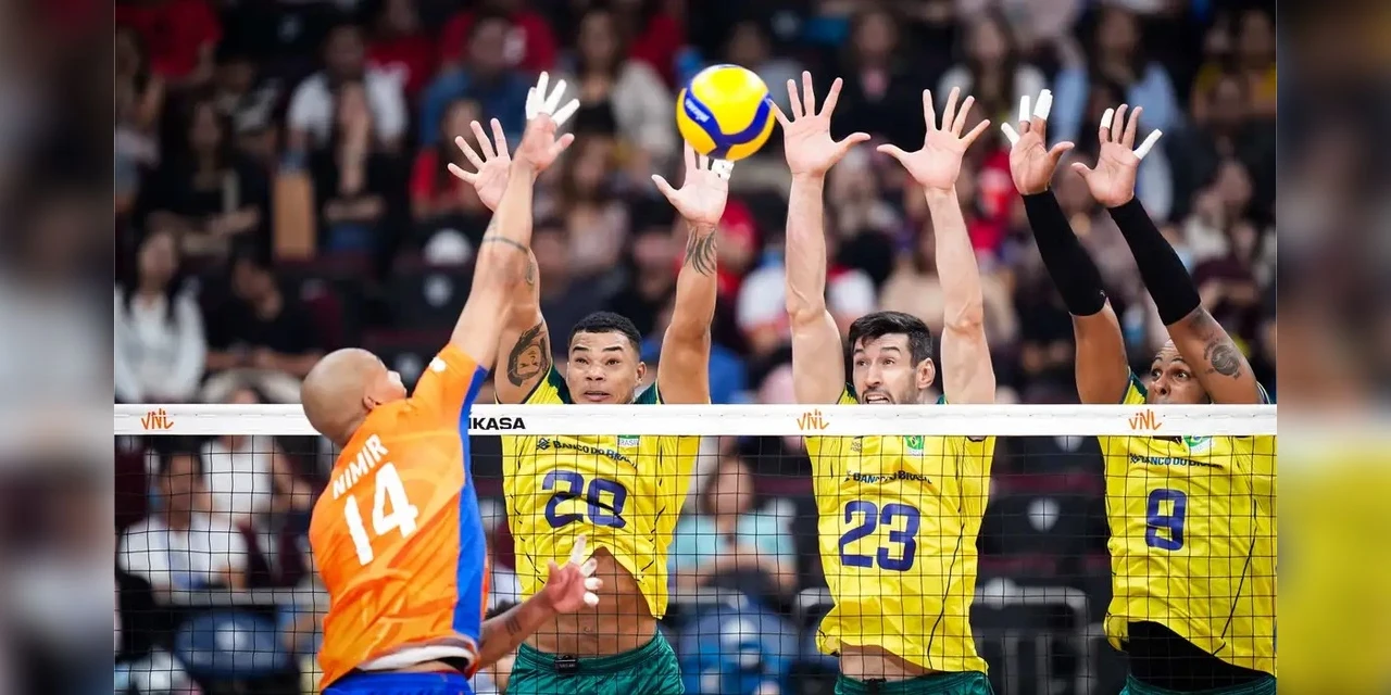 Brasil vence Holanda de virada na Liga das Nações de Vôlei