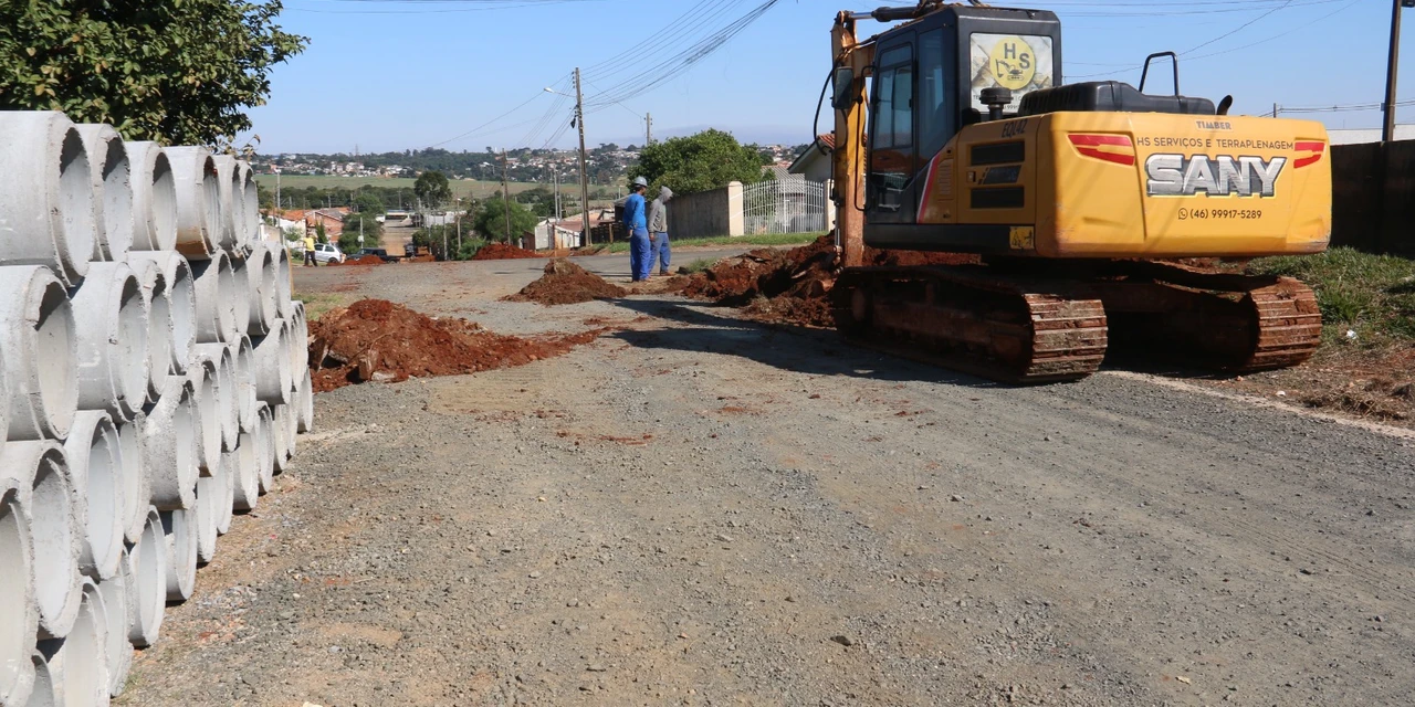 Iniciam obras de pavimentação no Jardim Los Angeles