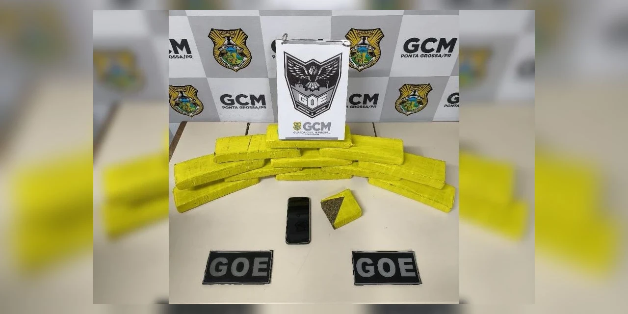Idoso é preso após GCM flagrar balde com mais de 9 kg de maconha em PG