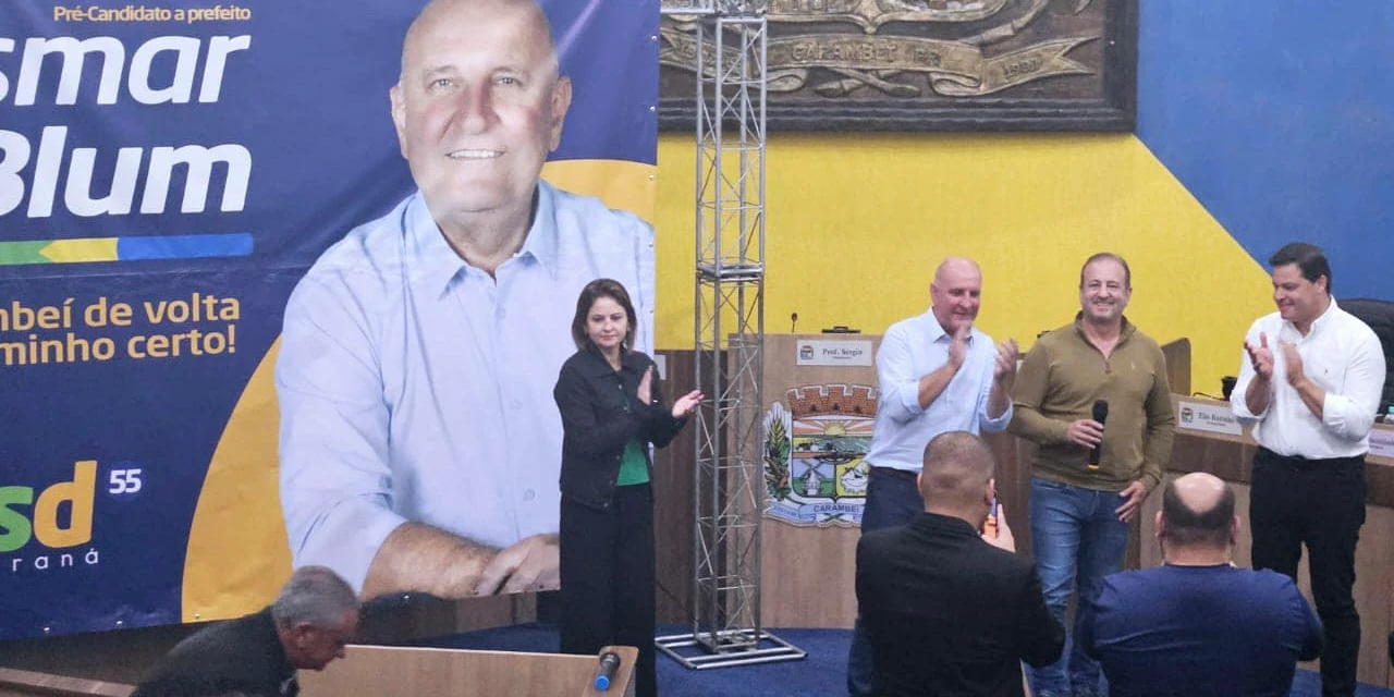 Moacyr e Sandro Alex participam de lançamento de candidatura de Osmar Blum, em Carambeí