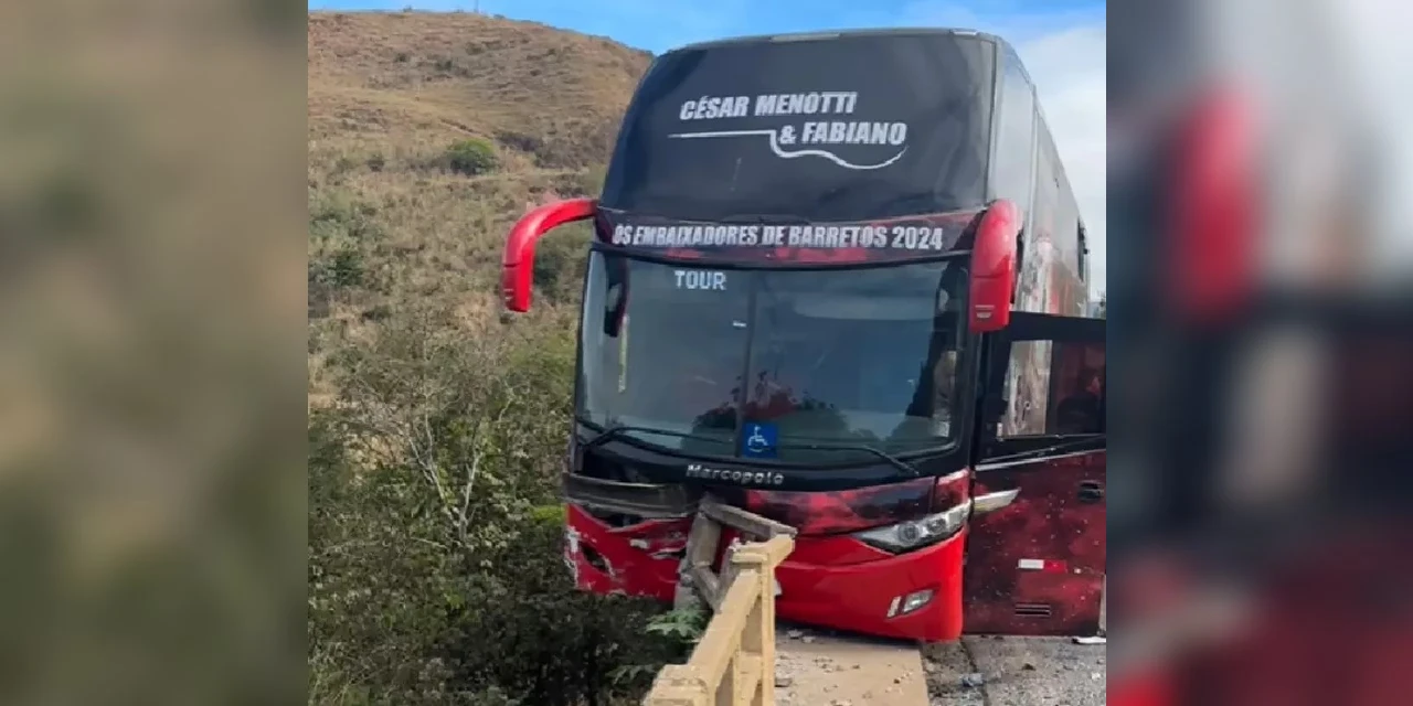 'Livramento': Ônibus de dupla César Menotti e Fabiano sofre acidente em Minas
