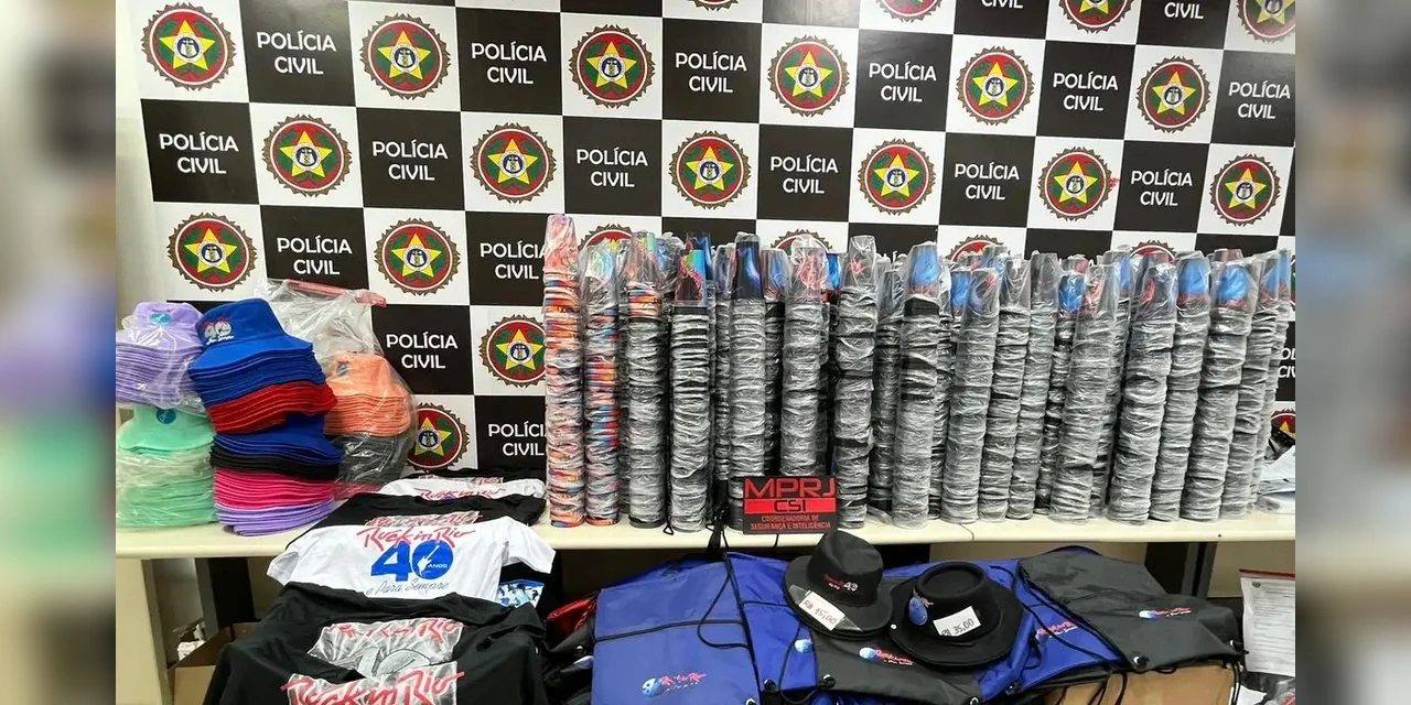 Ação apreende duas toneladas de produtos falsos com marca Rock in Rio