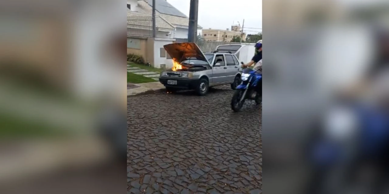 Vídeo: Carro tem princípio de incêndio em PG