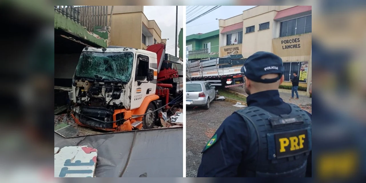 Acidente envolvendo caminhão mobiliza PRF na BR-376 em Ponta Grossa