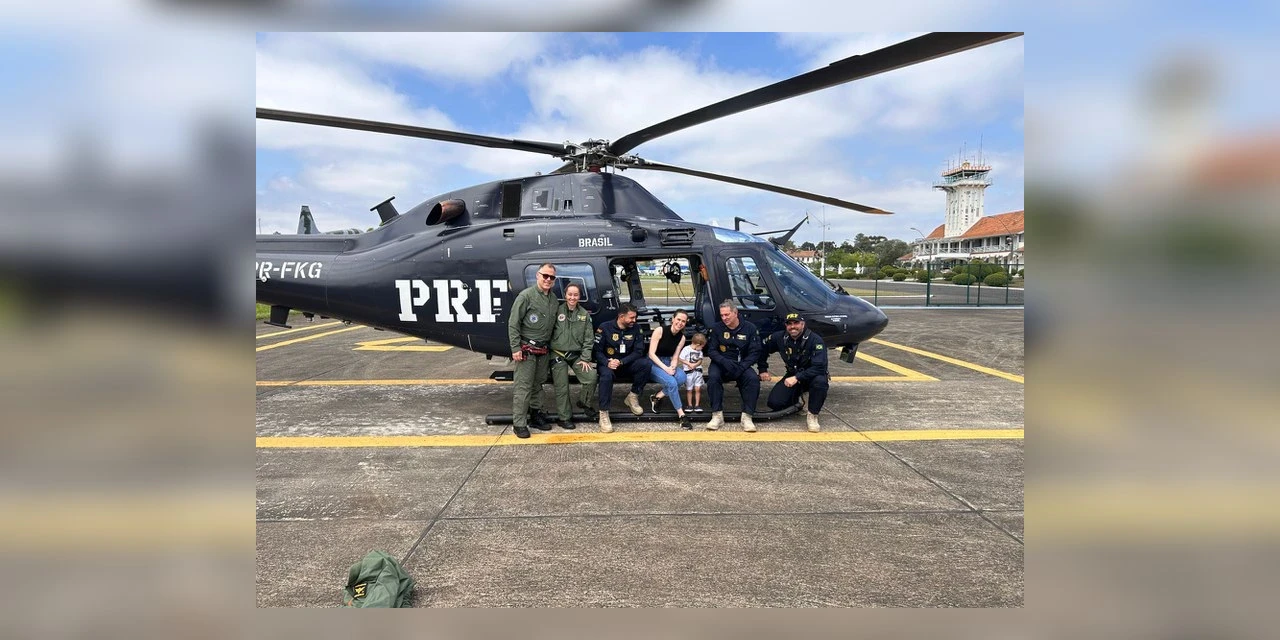 Vídeo: helicóptero da PRF transporta criança de 3 anos para realizar transplante em Curitiba