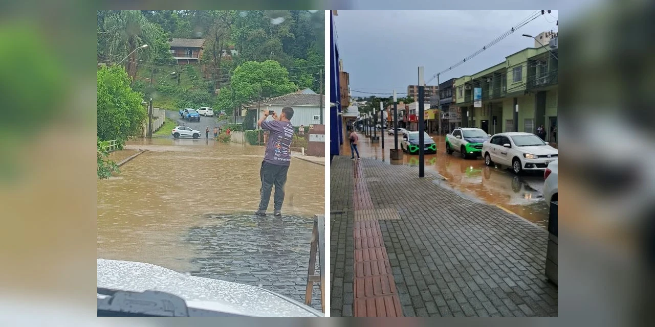 Vídeo: alagamentos após forte chuva causam transtornos em Irati