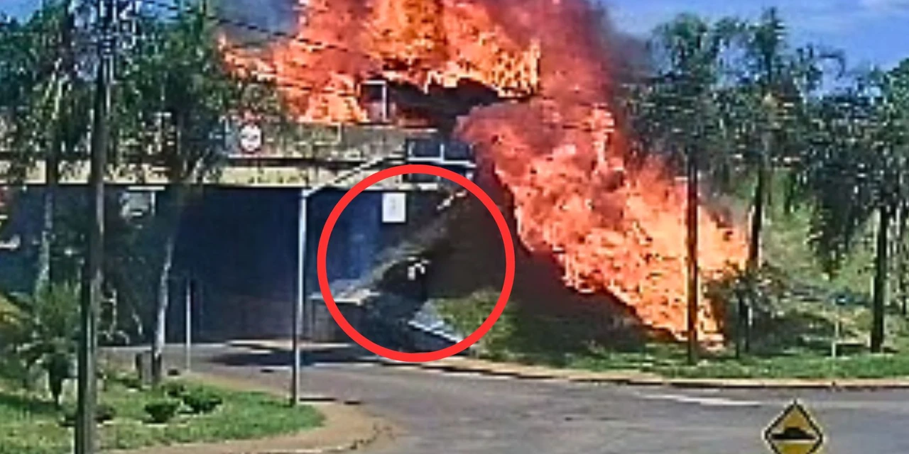 Motorista pula de ponte para não morrer queimado em explosão na região