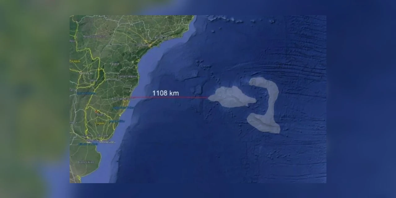 Ilha gigantesca 'afundada' é descoberta no Atlântico a 1.100 km do RS