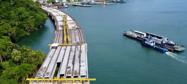 Ponte de Guaratuba chega a 55,7% de execução com grandes marcos