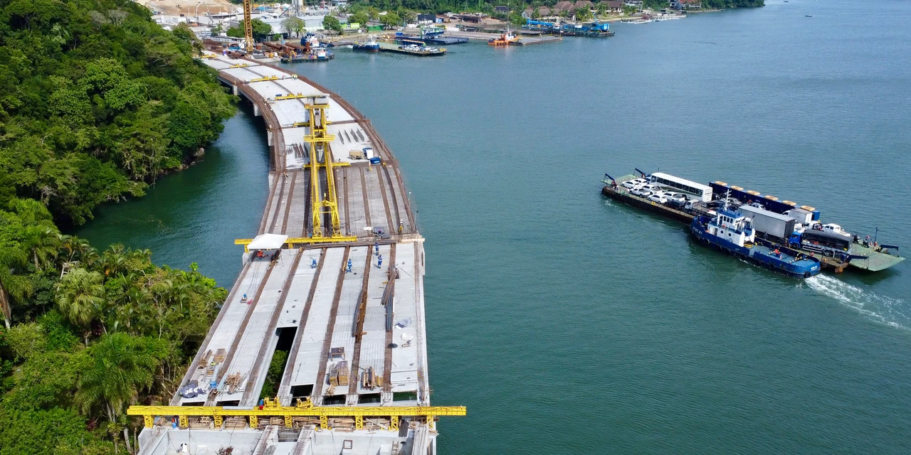 Ponte de Guaratuba chega a 55,7% de execução com grandes marcos