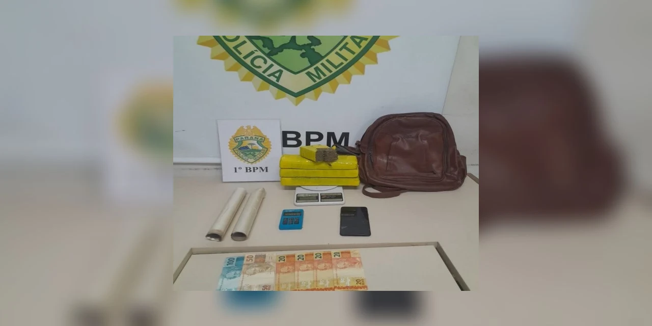 Denúncias anônimas levam PM a deter suspeito de tráfico com cerca de dois quilos de maconha