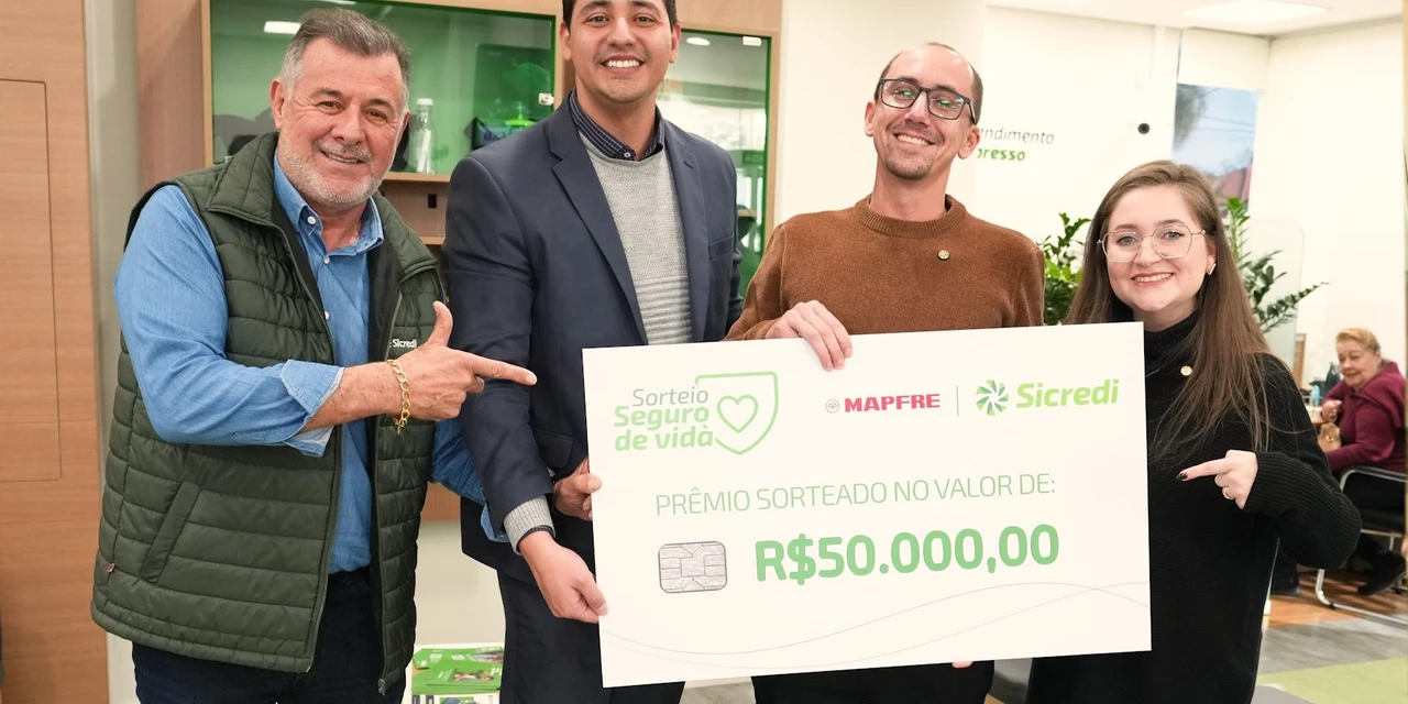 Associados do Sicredi ganham prêmios de R$ 50 mil do Seguro de Vida