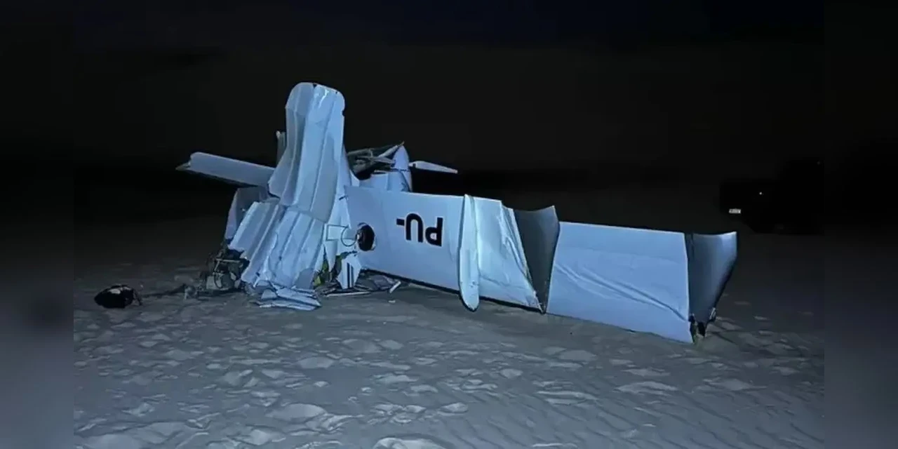 Avião de pequeno porte cai nos Lençóis Maranhenses e deixa dois mortos