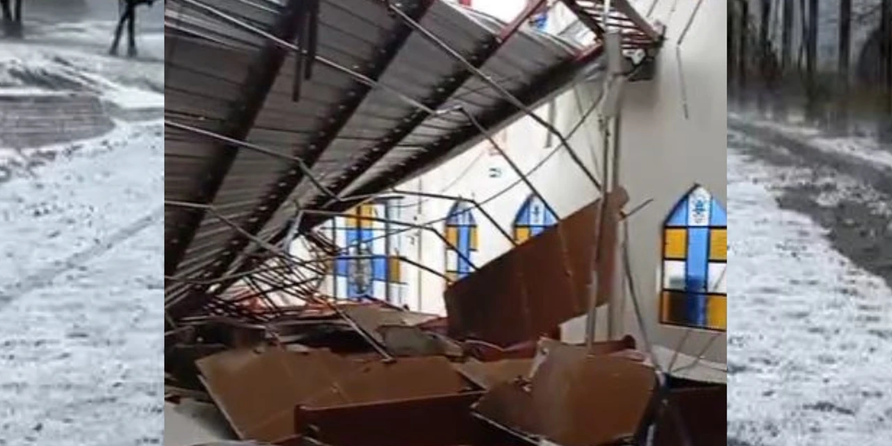 Urgente: Granizo destelha ao menos 56 casas e causa danos em Castro; veja