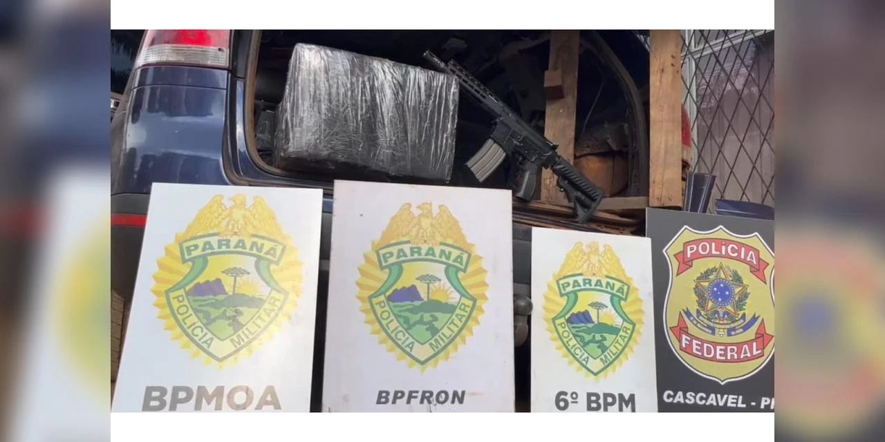 Ação conjunta apreende mais de 1 tonelada de maconha e armamento pesado no PR