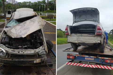 Carro capota e deixa bebê e crianças feridas na PR-151, em Castro
