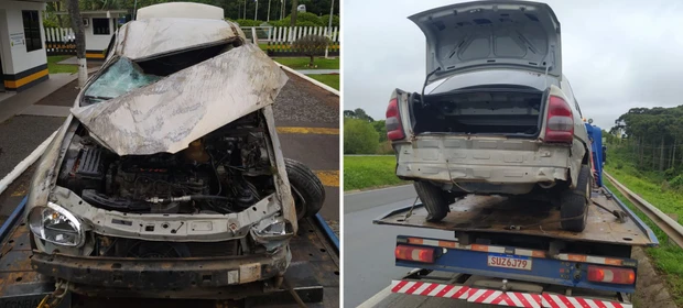 Carro capota e deixa bebê e crianças feridas na PR-151, em Castro