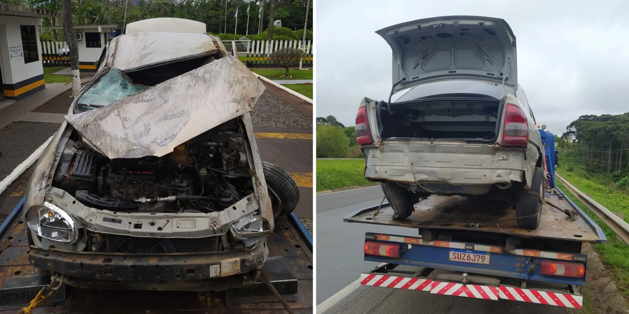 Carro capota e deixa bebê e crianças feridas na PR-151, em Castro