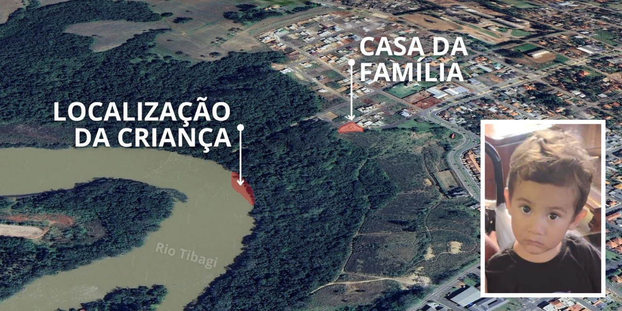 Veja ponto exato onde corpo de criança desaparecida foi achado em Tibagi