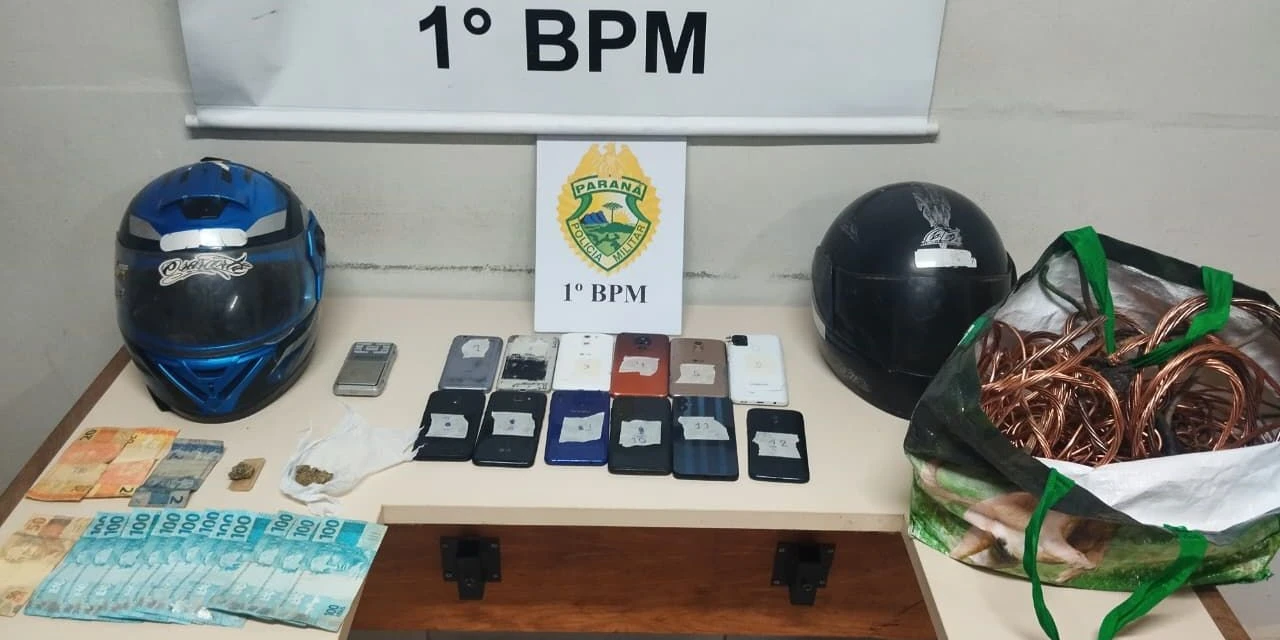 PM recupera moto furtada e prende suspeitos por tráfico e receptação em Ponta Grossa