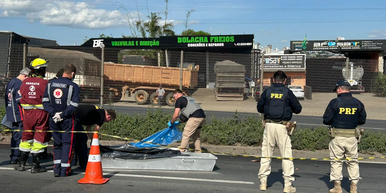 Homem morre atropelado em acidente grave na BR-376 em Ponta Grossa