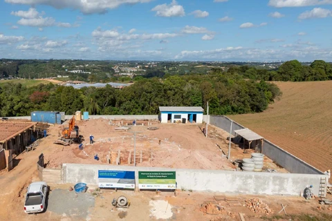 Obra no sistema de abastecimento de Campo Magro | Foto: Andre Thiago/Sanepar