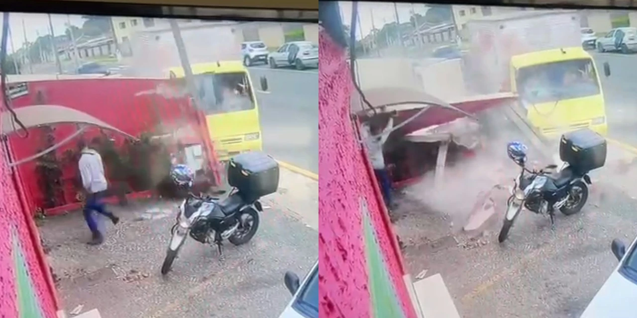 Homem escapa de tragédia por segundos em acidente; veja vídeo registrado em Ponta Grossa