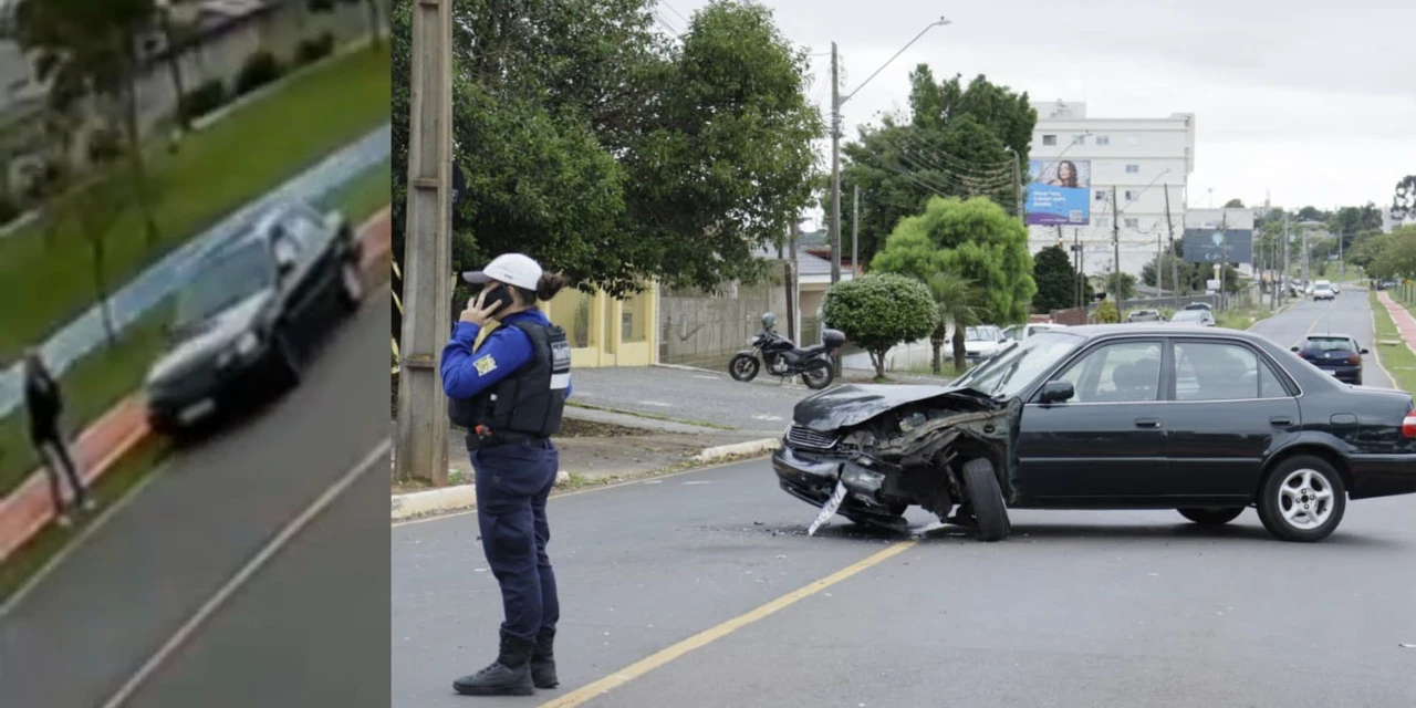 Motorista invade ciclovia no Parque Linear de PG e quase atinge pedestre; veja vídeo