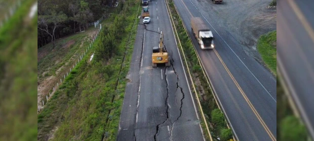 Concessionária inicia recuperação de trecho afetado por deslizamento na BR-376