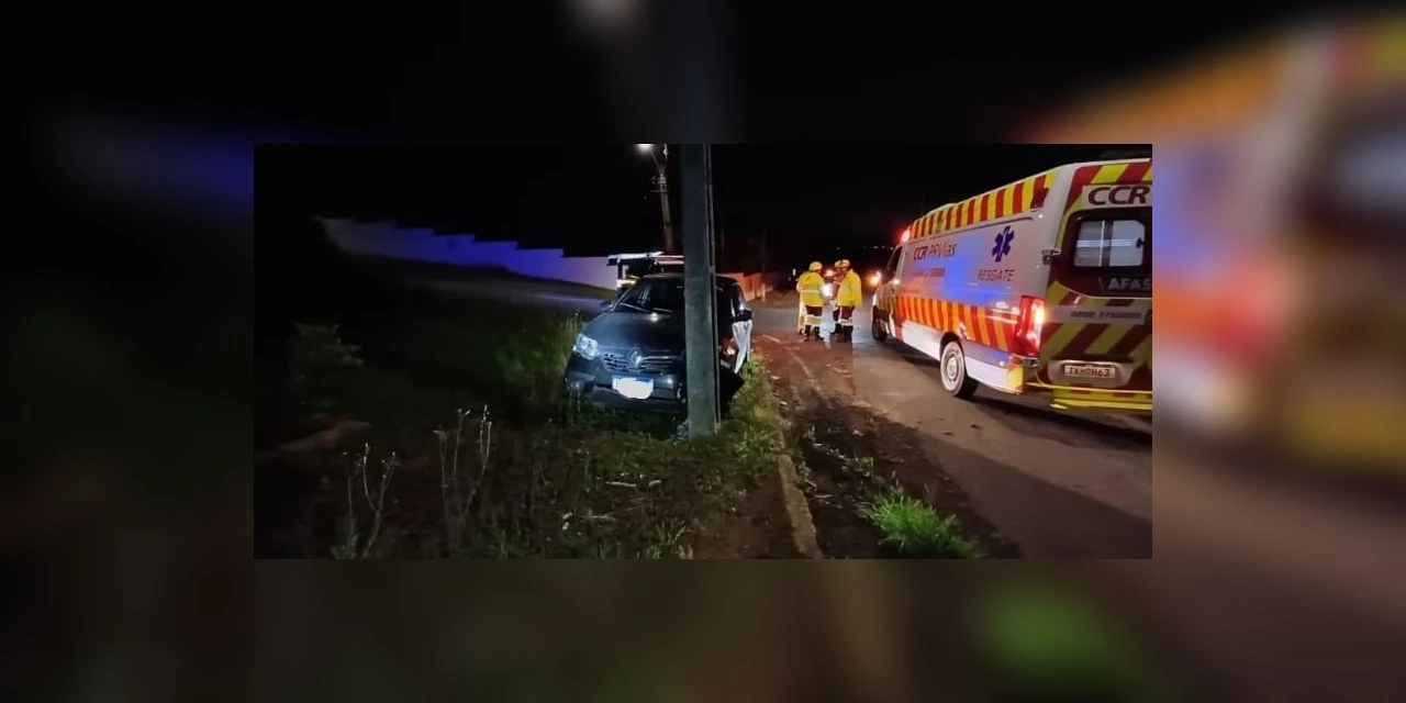 PRF prende motorista embriagado após colisão contra poste na BR-376, em PG