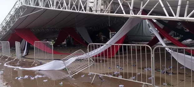 Estrutura metálica desaba em festa de estudantes em SP; uma pessoa morre e cerca de 40 ficam feridas