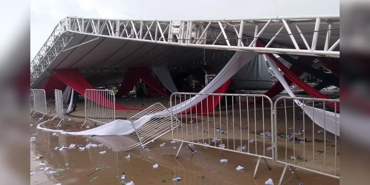 Estrutura metálica desaba em festa de estudantes em SP; uma pessoa morre e cerca de 40 ficam feridas