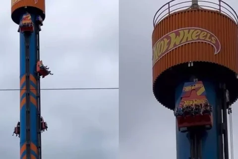 Família vive pânico em brinquedo radical do Beto Carrero